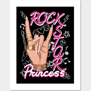 Electric Pink Rockstar Princess Posters and Art